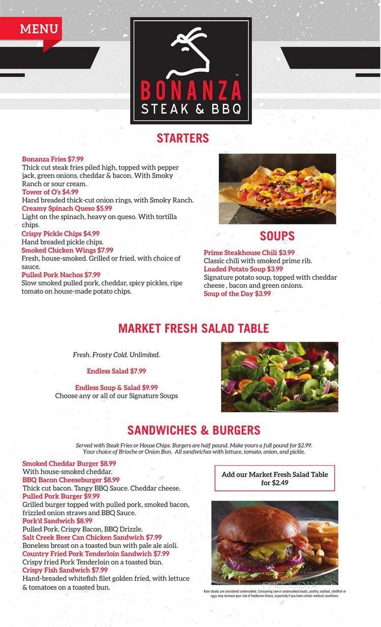 Bonanza Steak & BBQ - Seymour, IN menu_pic