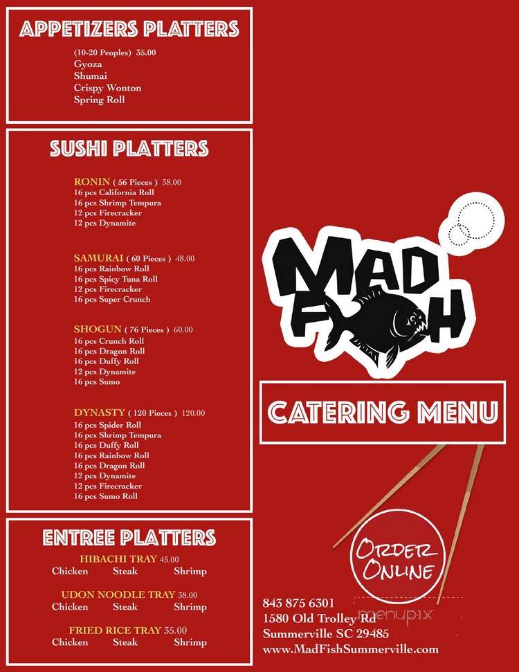 Mad Fish Sushi & Hibachi Grill - Summerville, SC menu_pic