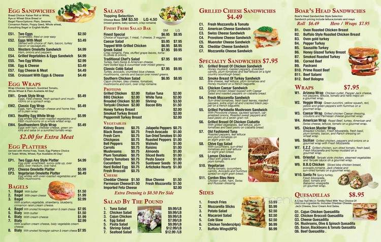 Spring Streets Finest Deli - New York, NY menu_pic