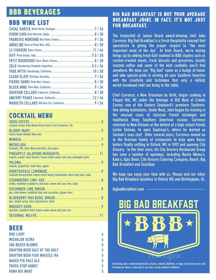 Big Bad Breakfast - Inlet Beach, FL menu_pic