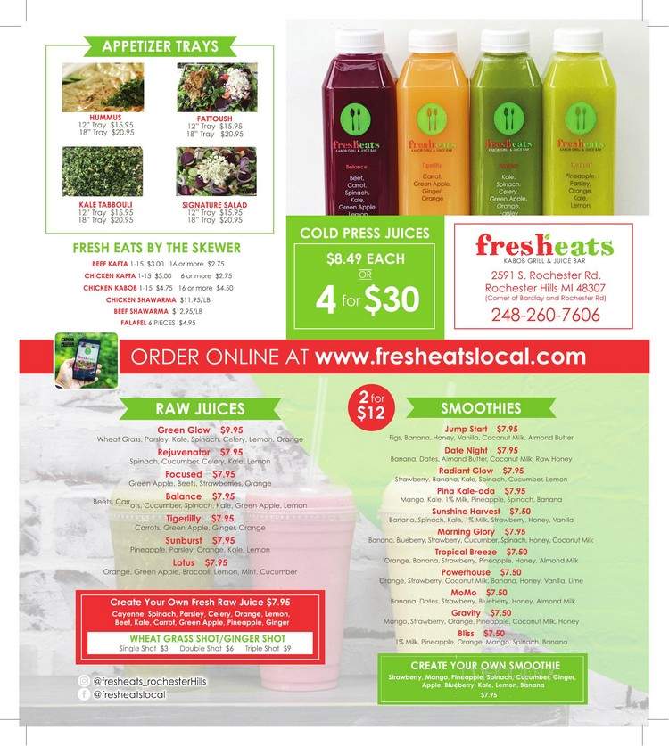 Fresheats - Rochester Hills, MI menu_pic