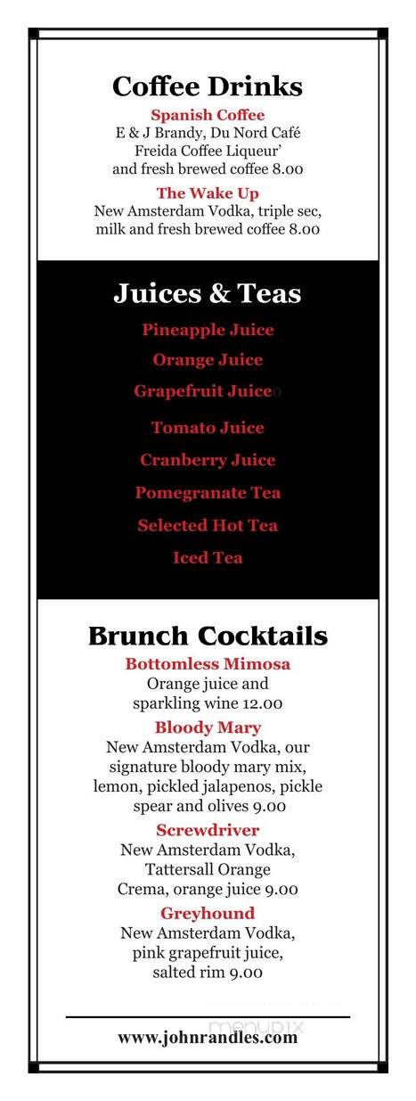Randle's Restaurant and Bar - Minneapolis, MN menu_pic