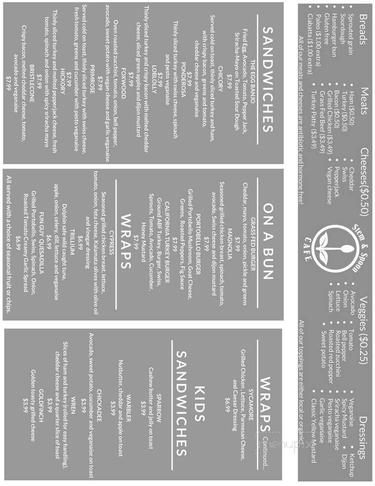 The Stem & Spoon - Jonesboro, AR menu_pic