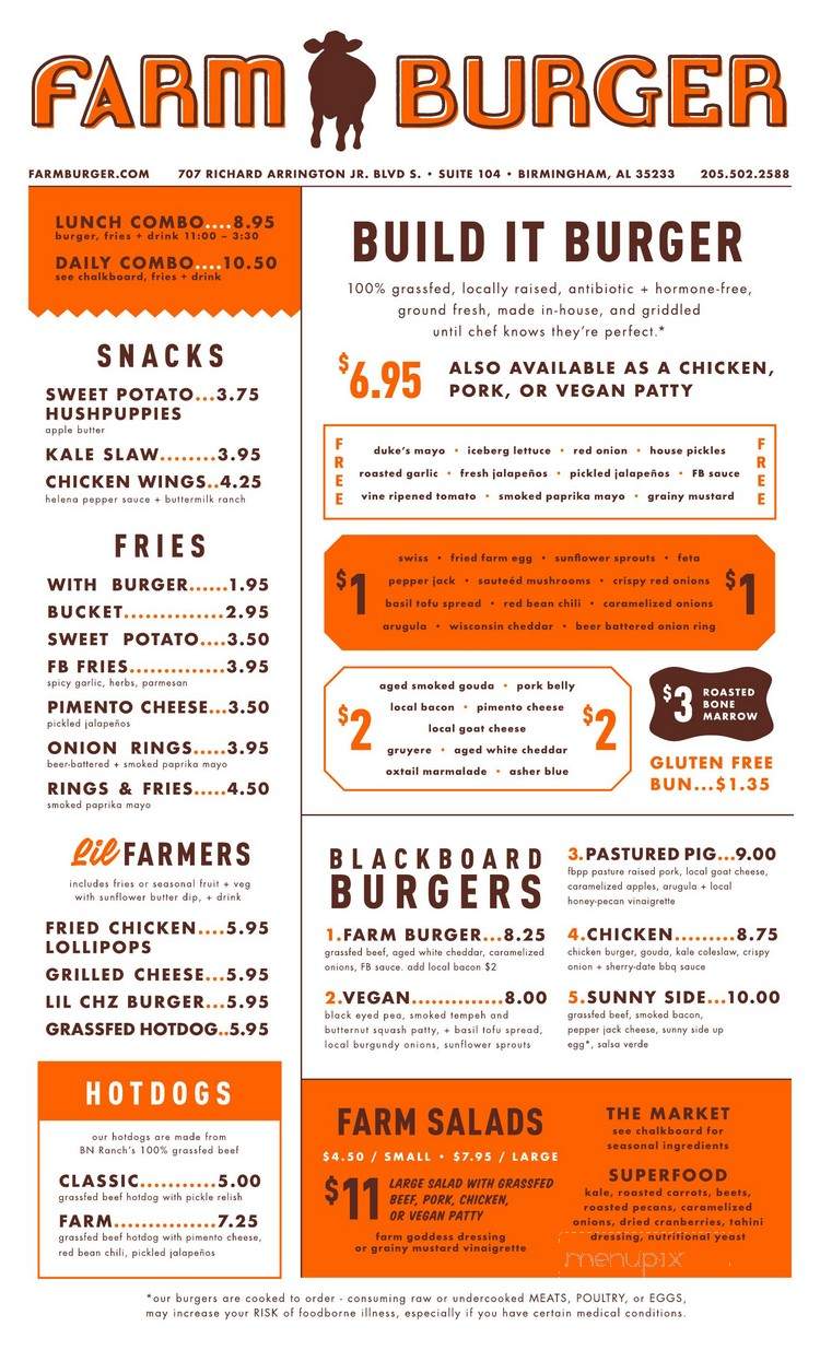 Farm Burger - Birmingham, AL menu_pic