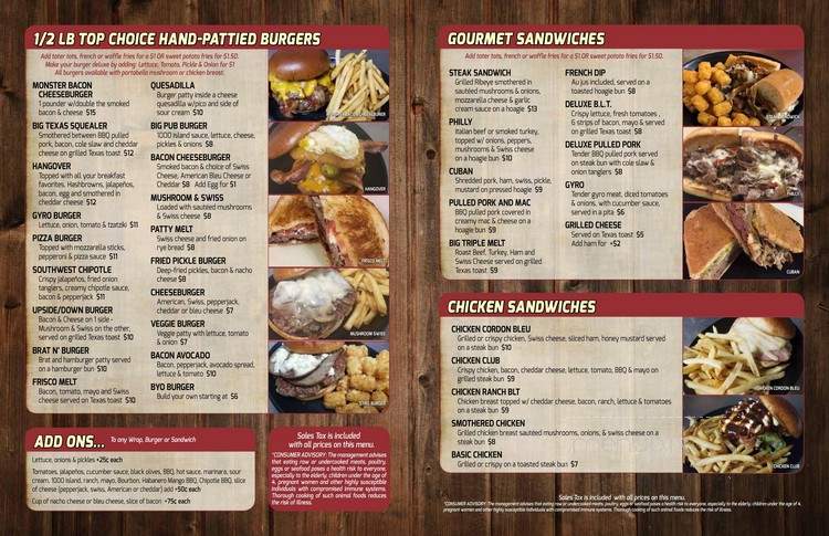 Northland Neighborhood Sports Pub - Appleton, WI menu_pic