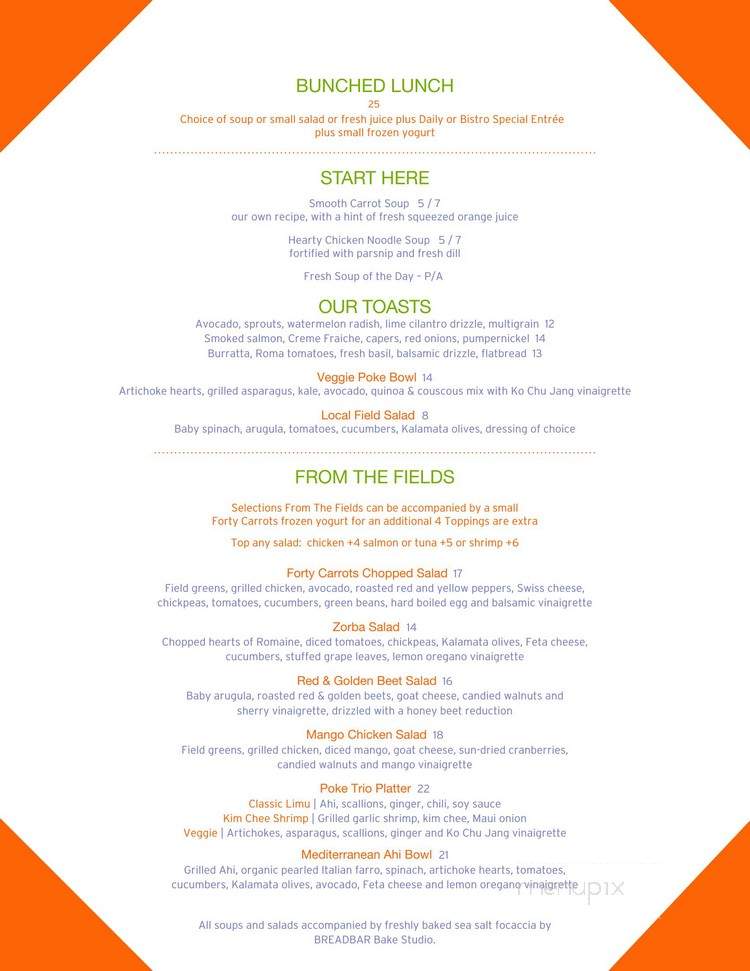 Forty Carrots - Los Angeles, CA menu_pic