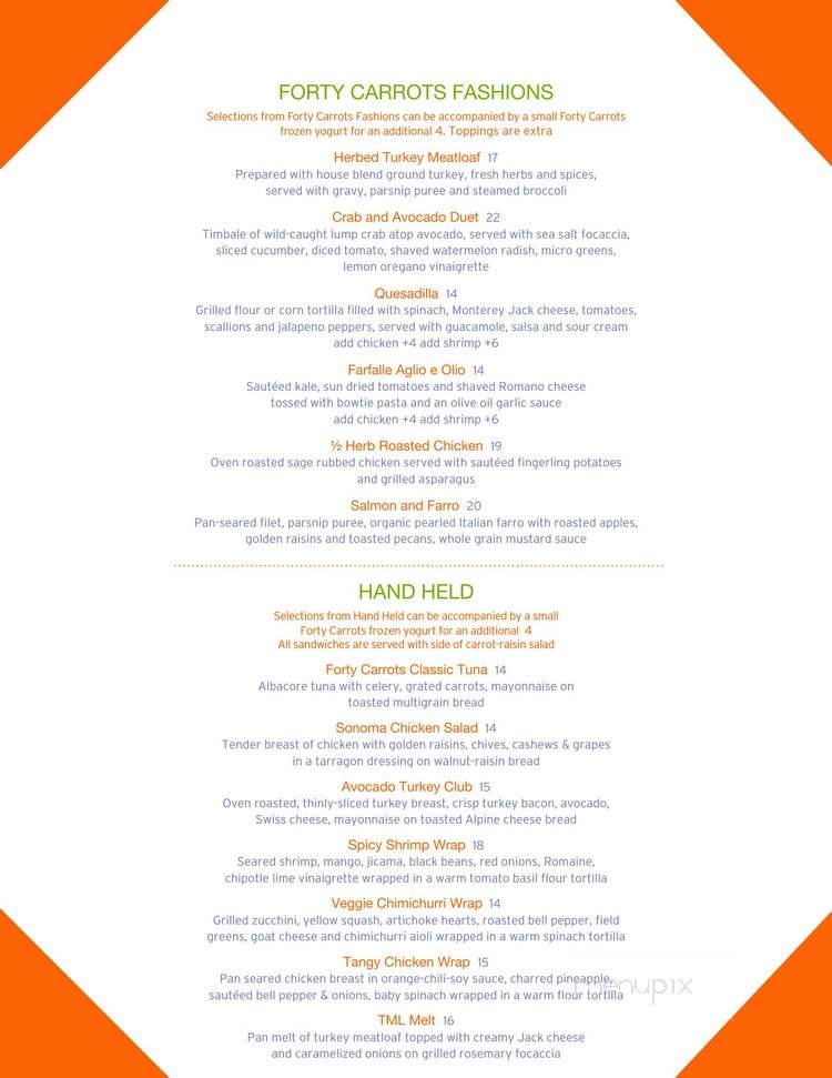 Forty Carrots - Los Angeles, CA menu_pic