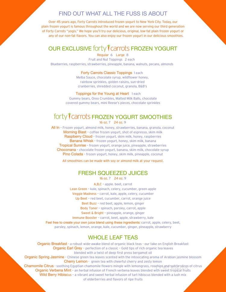 Forty Carrots - Los Angeles, CA menu_pic