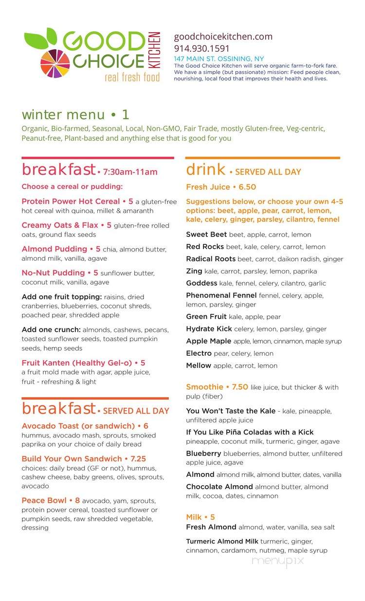 Good Choice Kitchen - Ossining, NY menu_pic