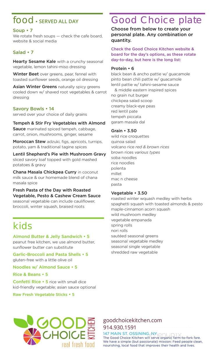 Good Choice Kitchen - Ossining, NY menu_pic