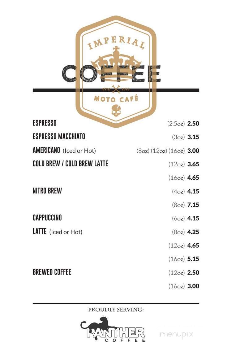 Imperial Moto Cafe - Miami, FL menu_pic
