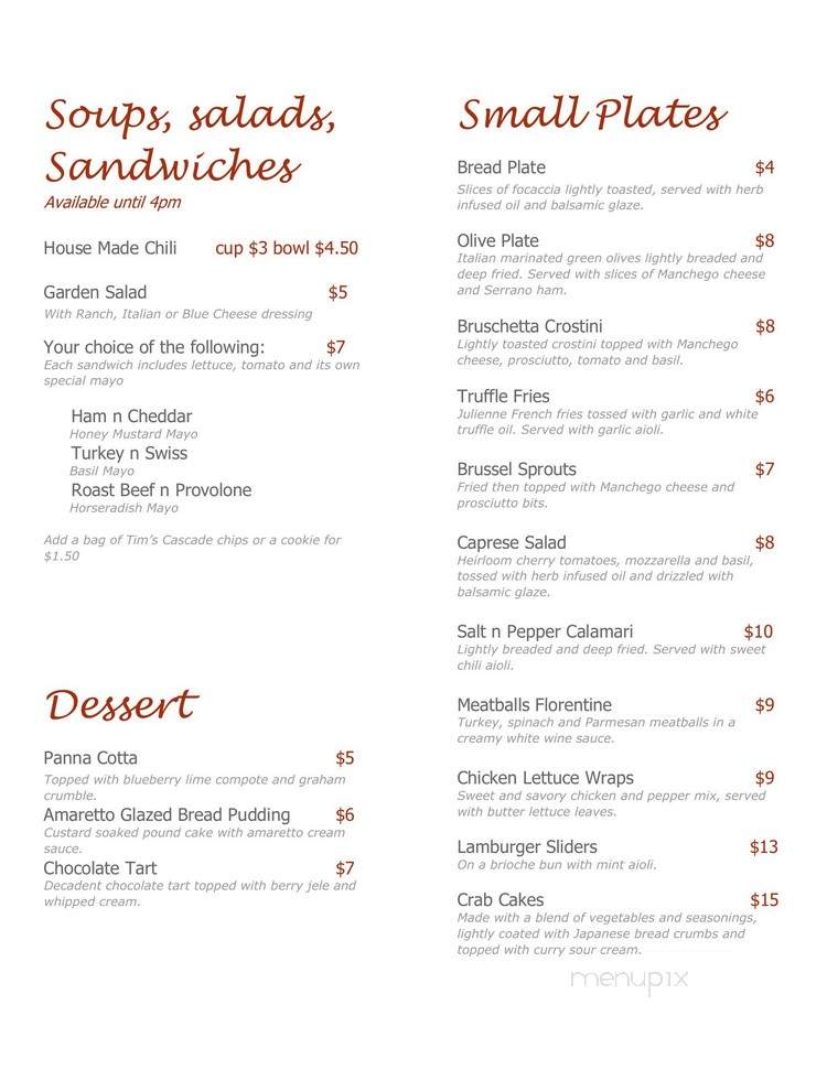 Bean & Vine - Everett, WA menu_pic