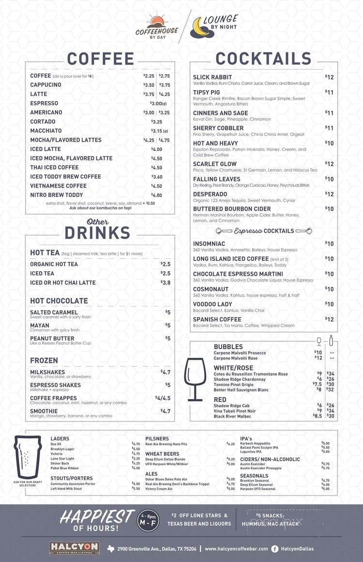 Halcyon - Dallas, TX menu_pic