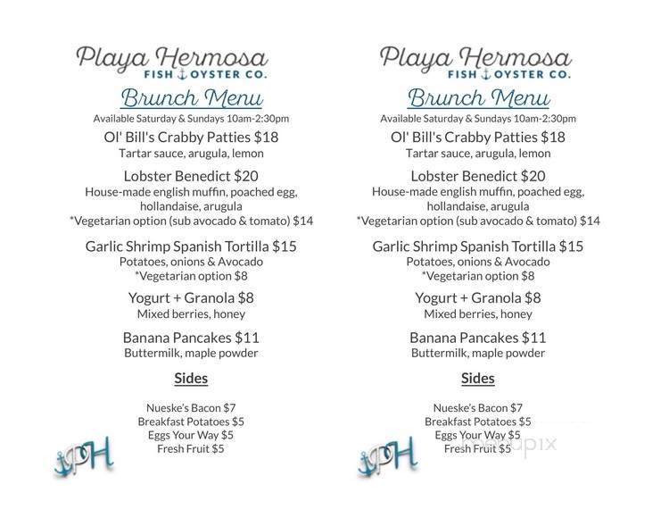 Playa Hermosa Fish & Oyster - Hermosa Beach, CA menu_pic