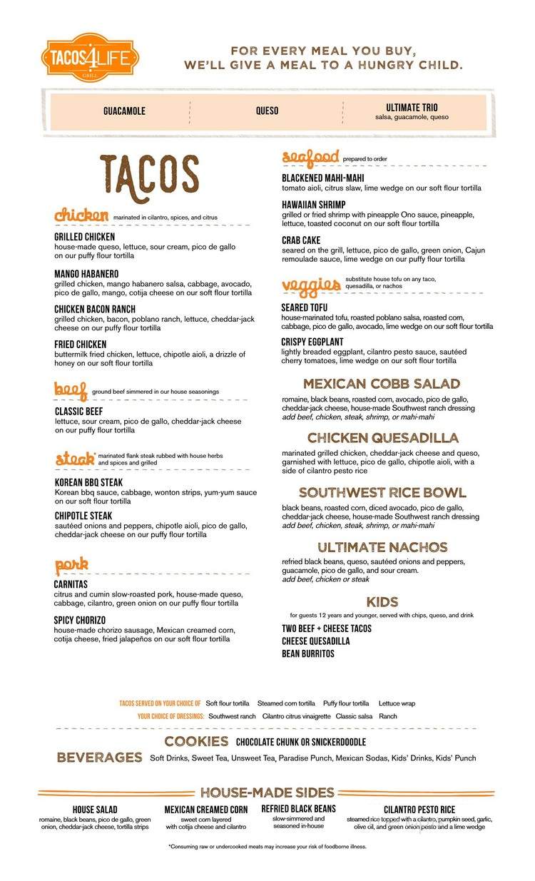 Tacos 4 Life - Jonesboro, AR menu_pic