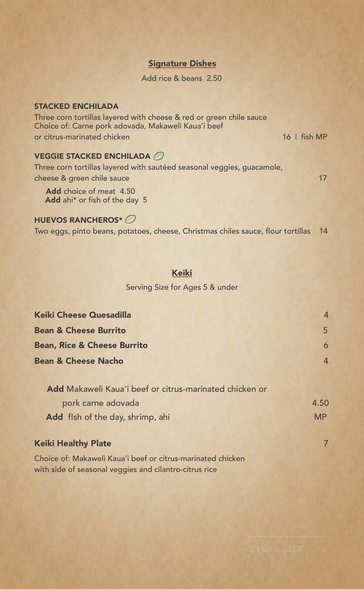 Verde - Lihue, HI menu_pic