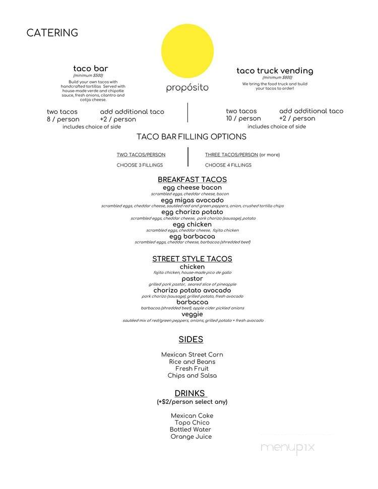 Proposito - Atlanta, GA menu_pic