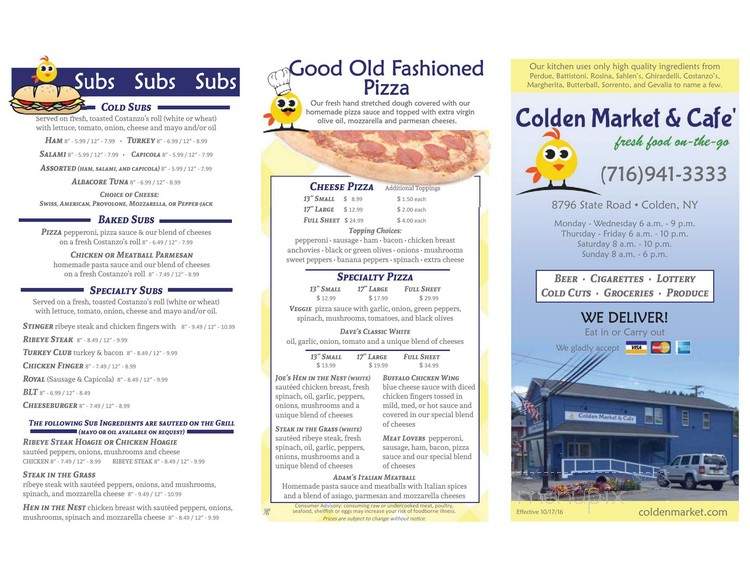 Colden Market & Cafe - Colden, NY menu_pic