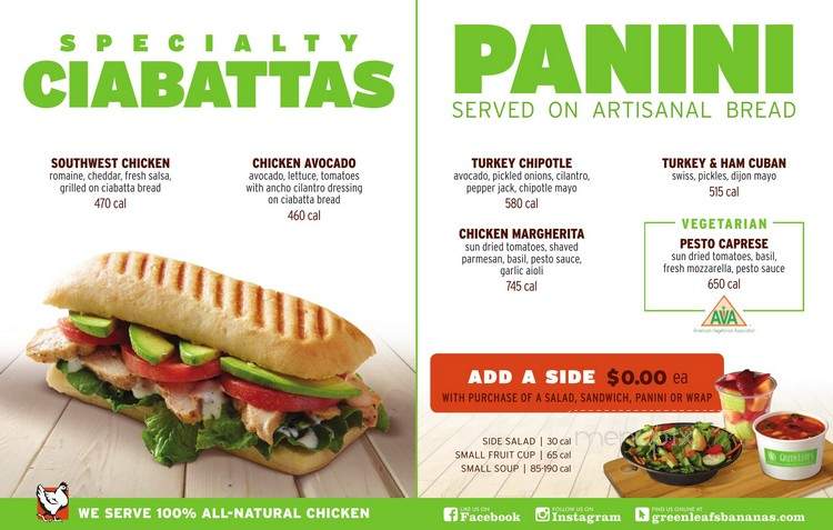 Green Leaf's & Bananas - Orlando, FL menu_pic