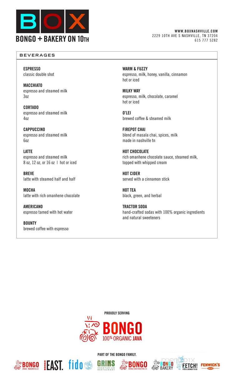 Box - Nashville, TN menu_pic