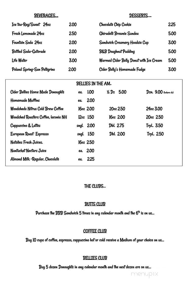 Bellies-N-Butts - Center Harbor, NH menu_pic