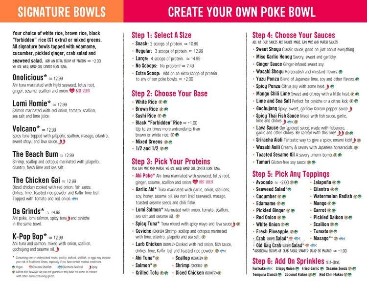 Poke Papa - Washington, DC menu_pic