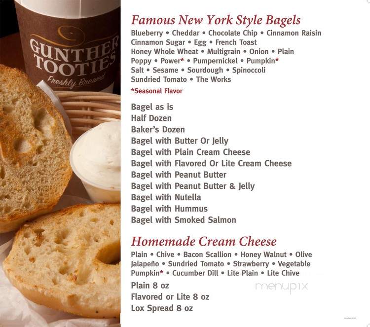 Gunther Tooties - Foxborough, MA menu_pic