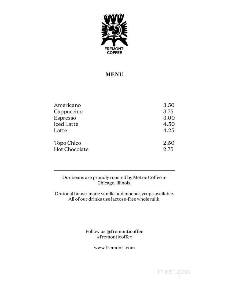 Fremonti Coffee - San Antonio, TX menu_pic