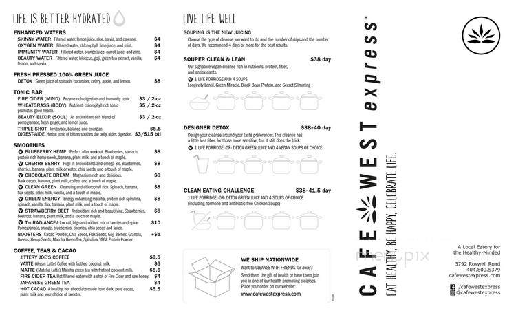 Cafe West Express - Atlanta, GA menu_pic