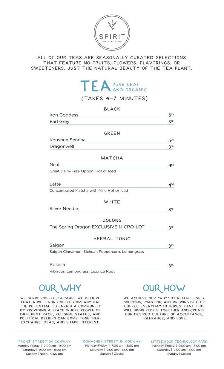 Blue Sail Coffee - Little Rock, AR menu_pic