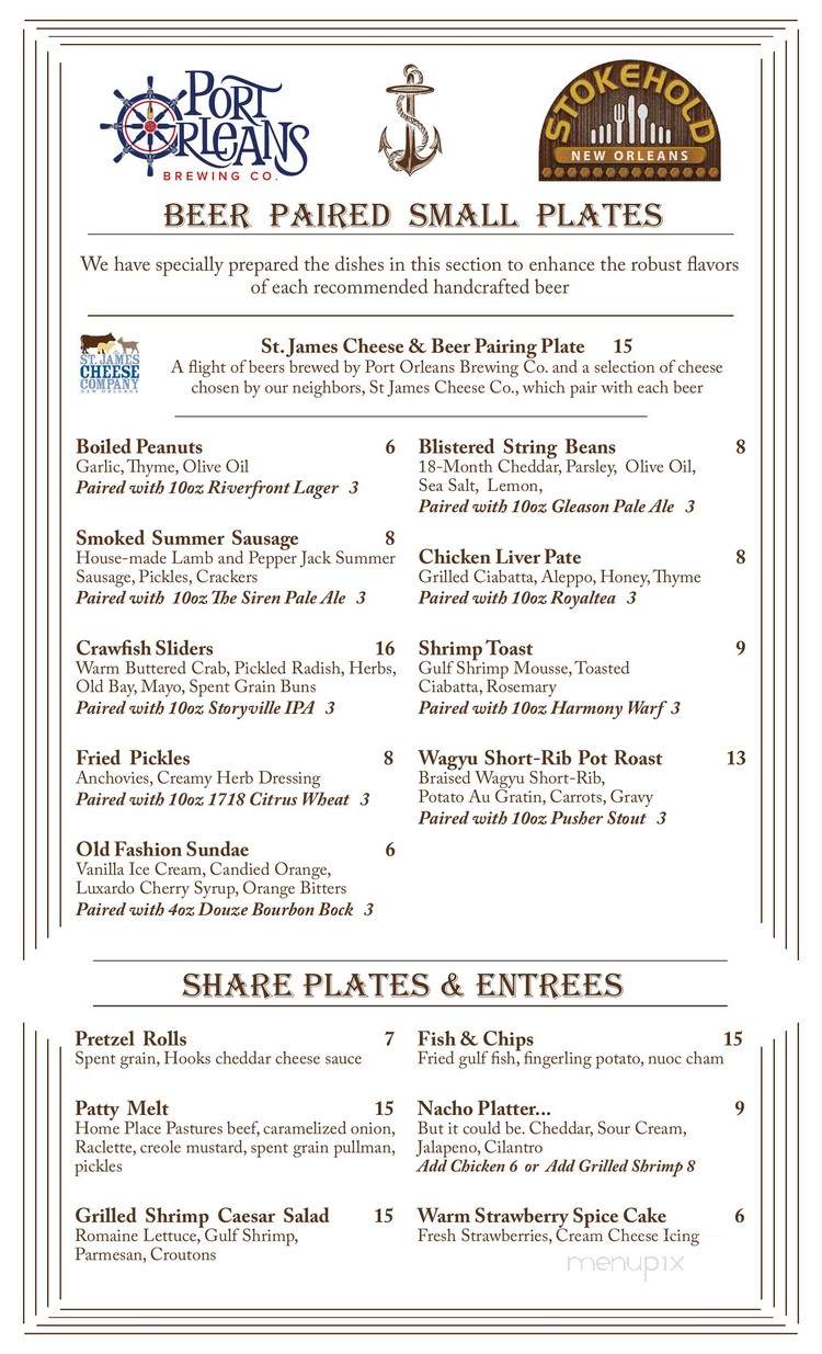 Port Orleans Brewing - New Orleans, LA menu_pic