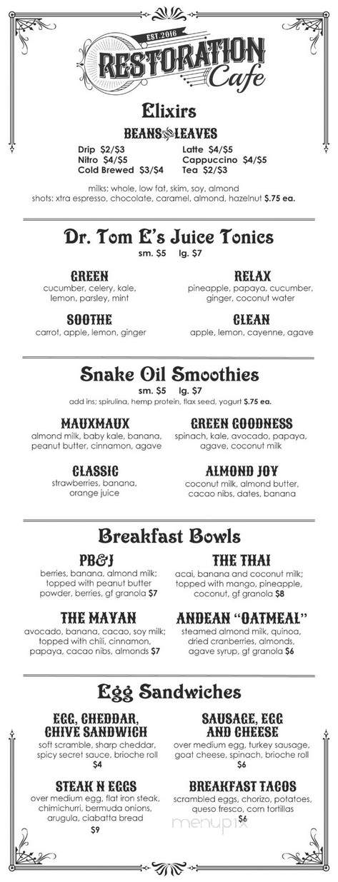Restoration Cafe - Manchester, NH menu_pic