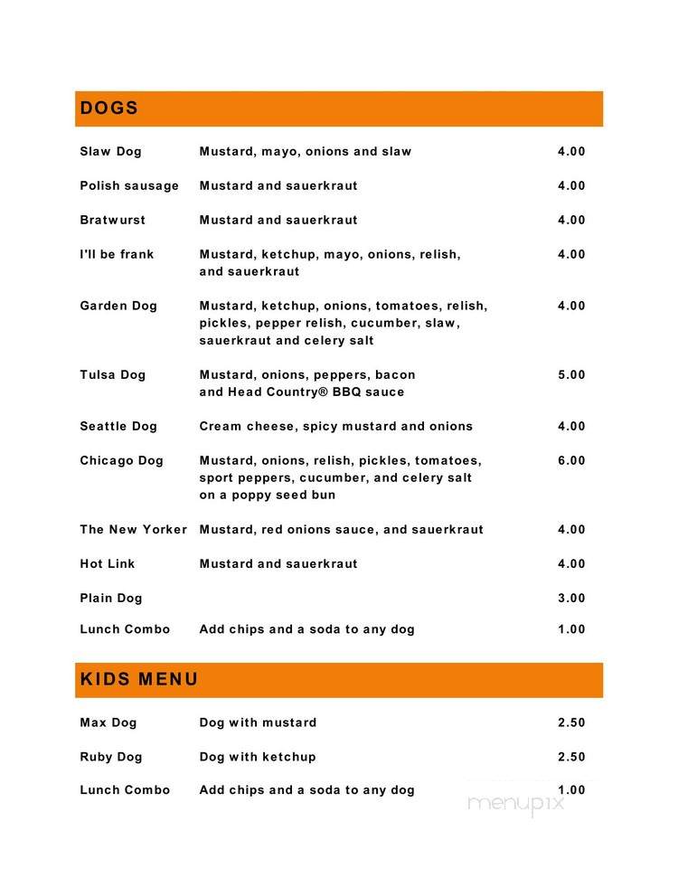 The DogHouse - Tulsa, OK menu_pic