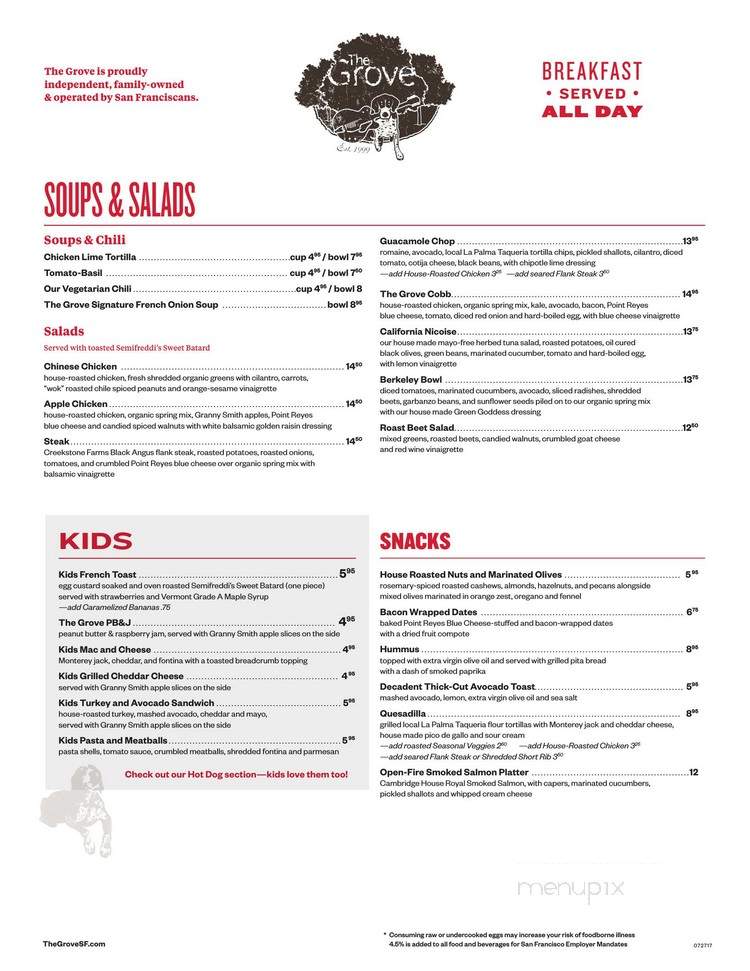 The Grove - San Francisco, CA menu_pic