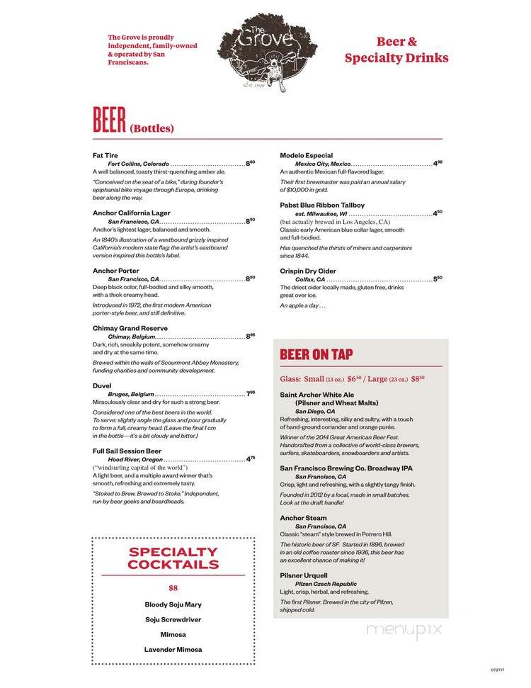 The Grove - San Francisco, CA menu_pic