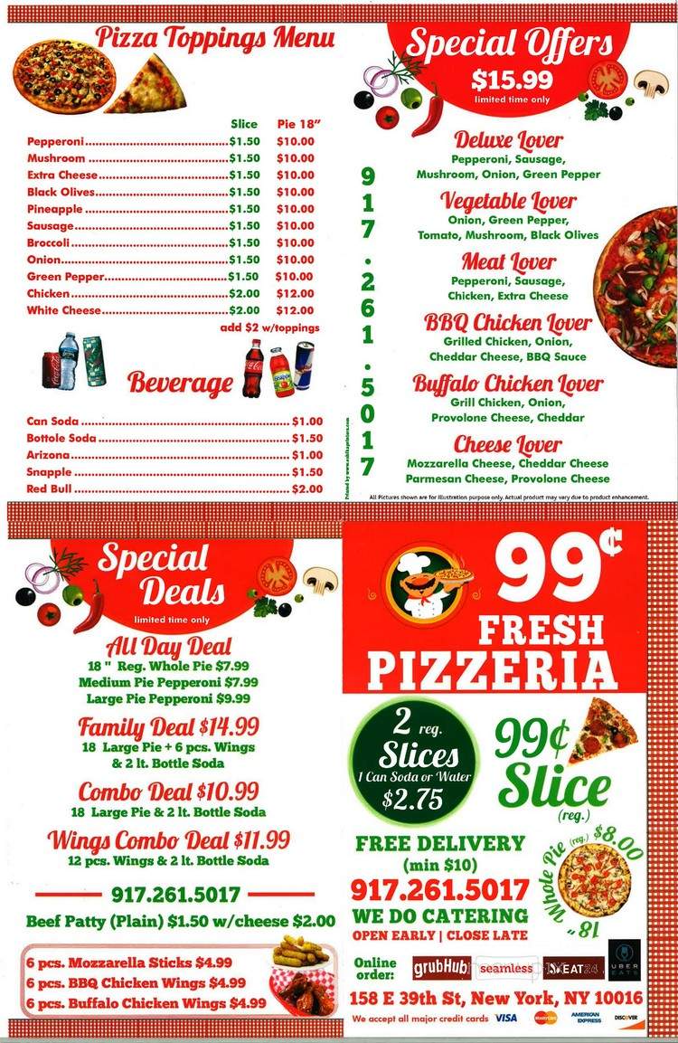 99 Cents Fresh Pizzeria - New York, NY menu_pic