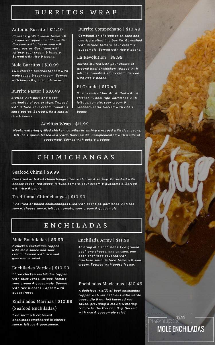 Adelita's - North Liberty, IA menu_pic