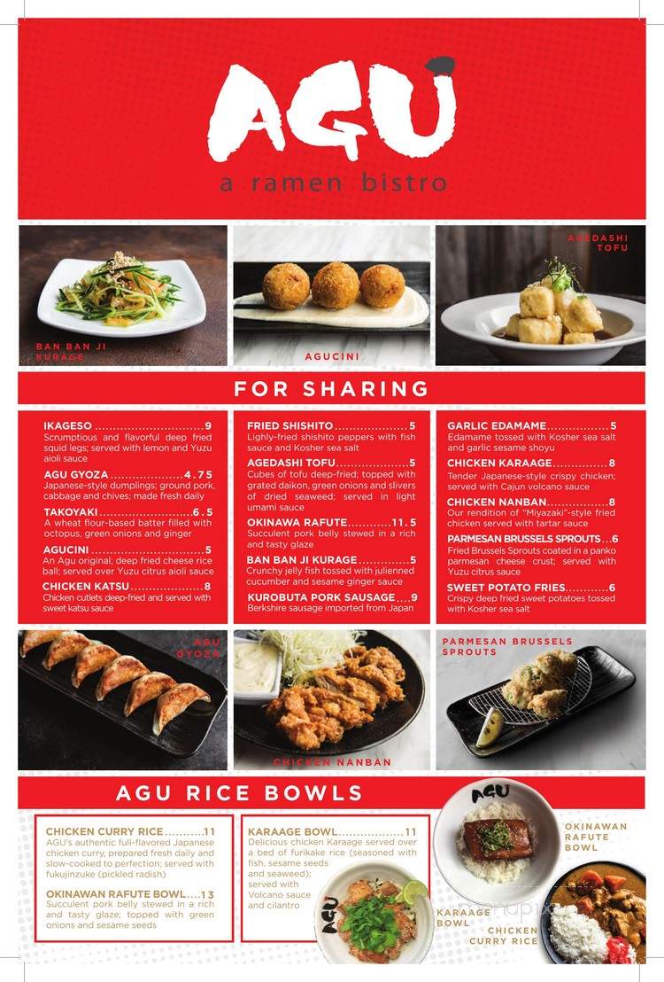 AGU Ramen - Sugar Land, TX menu_pic
