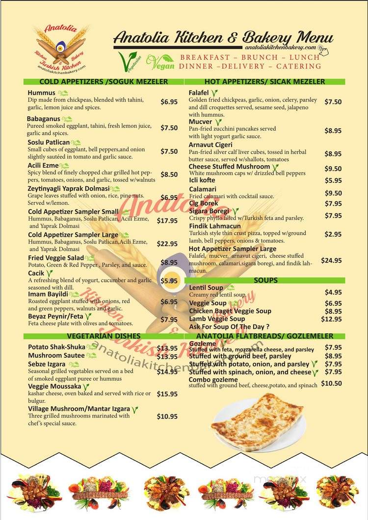 Anatolian Express Mediterranean Grill - Chicago, IL menu_pic
