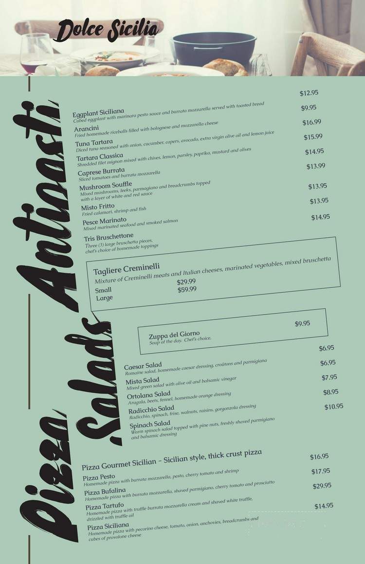 Dolce Sicilia - Salt Lake City, UT menu_pic