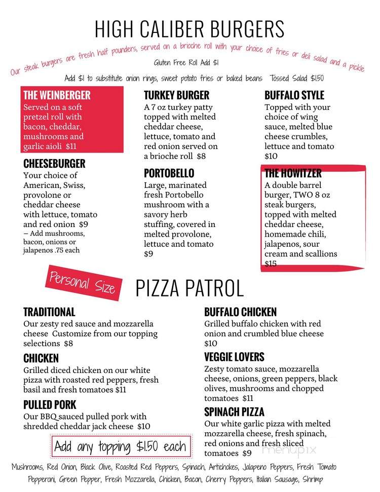 Arsenal City Tavern - Watervliet, NY menu_pic
