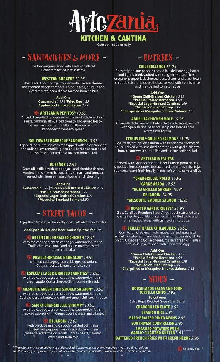 ArteZania Kitchen & Cantina - Scottsdale, AZ menu_pic
