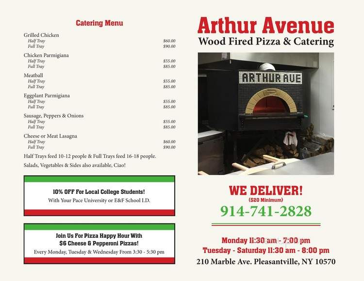 Arthur Avenue Wood Fired Pizza & Catering - Pleasantville, NY menu_pic