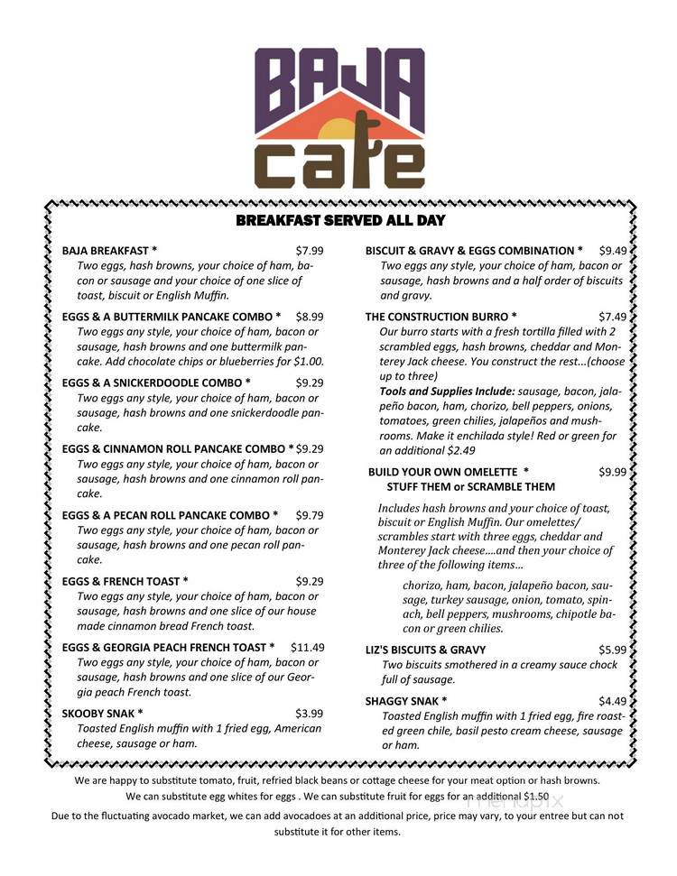 Baja Cafe On Ina - Tucson, AZ menu_pic
