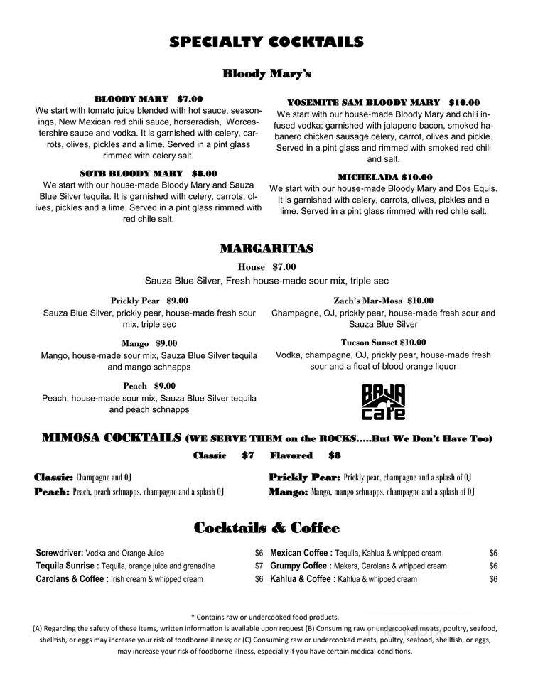 Baja Cafe On Ina - Tucson, AZ menu_pic