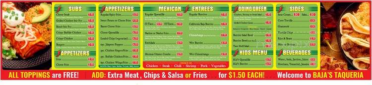 Bajas Taqueria - Providence, RI menu_pic