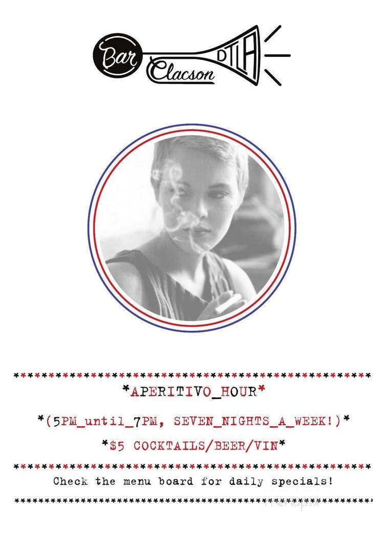 Bar Clacson - Los Angeles, CA menu_pic