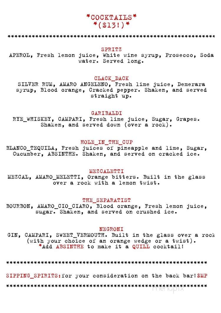 Bar Clacson - Los Angeles, CA menu_pic