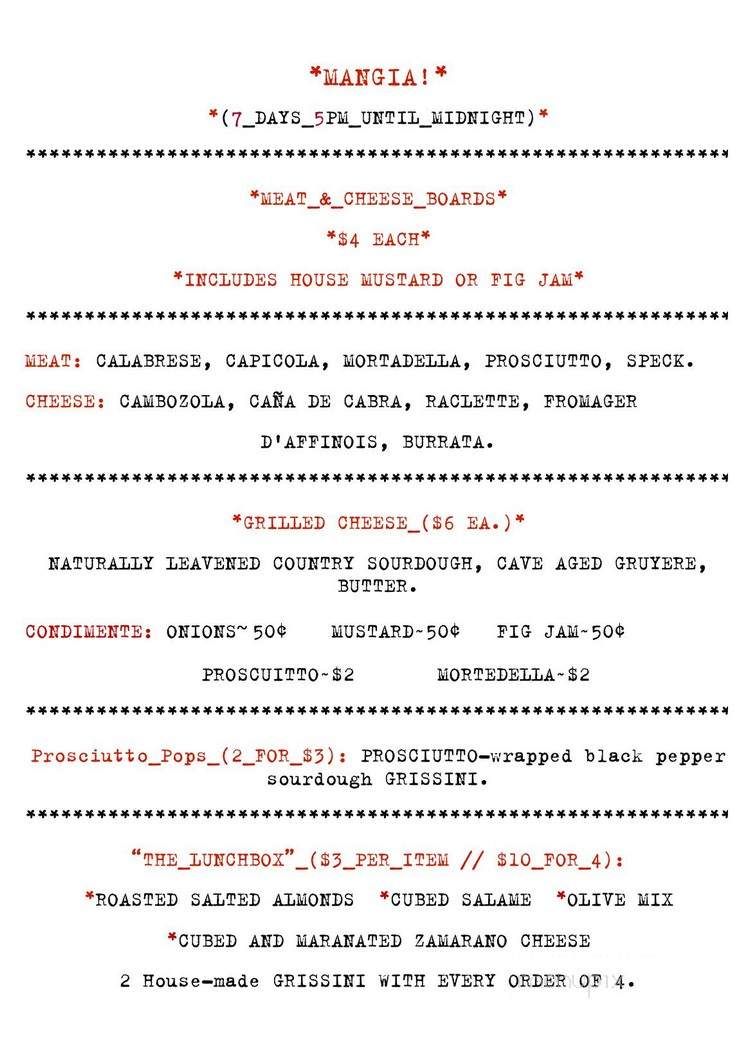 Bar Clacson - Los Angeles, CA menu_pic