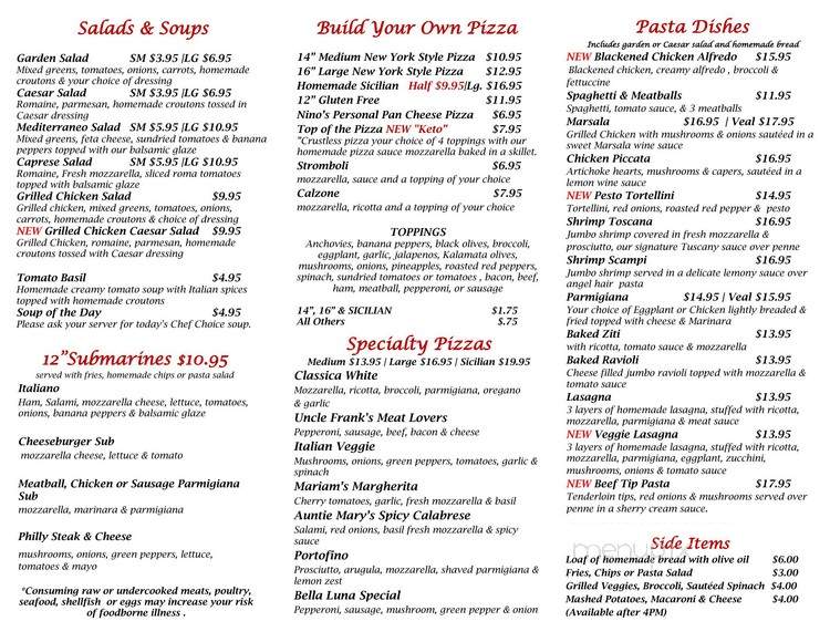Bella Luna Ristorante & Bar - Oak Ridge, NC menu_pic